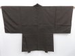 Photo3: 3513T07z430 Vintage Japanese Kimono Silk Men's HAORI Jigami Dark brown (3)