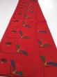 Photo4: 3522Y11z720 Vintage Japanese Kimono Silk FUKURO OBI Camellia Dark red 170.1x12.2 (4)