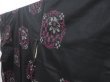 Photo2: 3514T01z640 Vintage Japanese Kimono Silk MEISEN KOMON Flower Black (2)