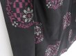 Photo3: 3514T01z640 Vintage Japanese Kimono Silk MEISEN KOMON Flower Black (3)