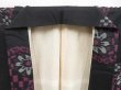 Photo7: 3514T01z640 Vintage Japanese Kimono Silk MEISEN KOMON Flower Black (7)