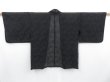 Photo1: 3514T08z210 Vintage Japanese Kimono Silk See through HAORI Leaf Black (1)