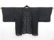 Photo5: 3514T08z210 Vintage Japanese Kimono Silk See through HAORI Leaf Black (5)