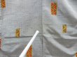 Photo7: 3517T12z850 Vintage Japanese Kimono Silk TSUMUGI  Light gray (7)