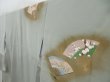 Photo2: 3522T03z950 Vintage Japanese Kimono Silk TSUKESAGE Folding fan Celadon (2)