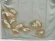 Photo4: 3522T03z950 Vintage Japanese Kimono Silk TSUKESAGE Folding fan Celadon (4)