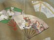 Photo5: 3522T03z950 Vintage Japanese Kimono Silk TSUKESAGE Folding fan Celadon (5)