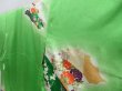 Photo2: 3522T05z890 Vintage Japanese Kimono Silk TSUKESAGE Peony Light green (2)