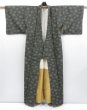 Photo8: 3527T06z830 Vintage Japanese Kimono Silk TSUMUGI  Dull olive (8)