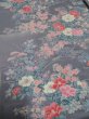 Photo1: 4G02z60  Japanese Kimono Silk  FABRIC Bird Ash purple 42.5x14.6 (1)