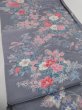 Photo2: 4G02z60  Japanese Kimono Silk  FABRIC Bird Ash purple 42.5x14.6 (2)