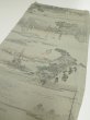 Photo3: 4G01z70  Japanese Kimono Crepe Silk  FABRIC Ukiyoe Light gray 39.4x14.2 (3)