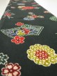 Photo4: 4J07z50  Japanese Kimono Crepe Silk  FABRIC Flowers Dark green 56.7x6.7 (4)