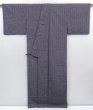 Photo4: 3604T04z850 Vintage Japanese Kimono Silk TSUMUGI Stripe Blue-Gray (4)