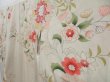 Photo2: 3604T05z860 Vintage Japanese Kimono Silk TSUKESAGE Flowers Sand beige (2)