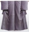 Photo1: 3604T06z800 Vintage Japanese Kimono Silk TSUMUGI  Dark grape (1)