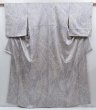 Photo1: 3607T02z850 Vintage Japanese Kimono Silk KOMON Flower Gray (1)