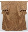 Photo1: 3607T04z900 Vintage Japanese Kimono Silk OMESHI KOMON Yellow ochre (1)