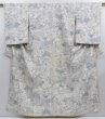 Photo1: 3607T05z970  Japanese Kimono Silk KOMON Flowers Off-white (1)