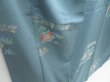 Photo3: 3607T12z950 Vintage Japanese Kimono Silk KOMON Flower Dull sea blue (3)