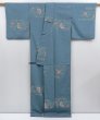 Photo4: 3607T12z950 Vintage Japanese Kimono Silk KOMON Flower Dull sea blue (4)