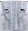 Photo1: 3608T05z530 Vintage Japanese Kimono Silk TSUMUGI Maple Dull sea blue (1)