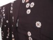 Photo2: 3611T03z740 Vintage Japanese Kimono Silk KOMON Flower Dark brown (2)