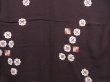 Photo5: 3611T03z740 Vintage Japanese Kimono Silk KOMON Flower Dark brown (5)