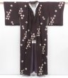 Photo8: 3611T03z740 Vintage Japanese Kimono Silk KOMON Flower Dark brown (8)