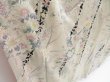 Photo3: 3611T06z1000 Vintage Japanese Kimono Silk KOMON Flowers Off-white (3)