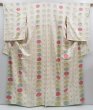 Photo1: 3611T07z940 Vintage Japanese Kimono Silk KOMON Chrysanthemum (1)