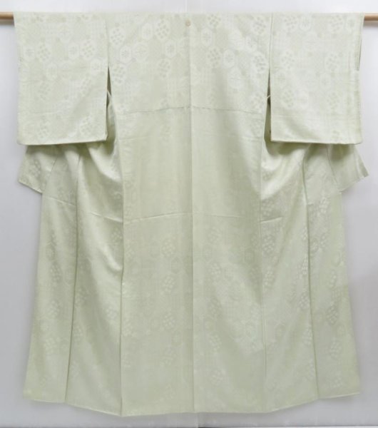 Photo1: 3611T13z790  Japanese Kimono Silk IROMUJI Kikko Soft green (1)