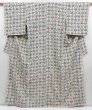 Photo1: 3709T13z820 Vintage Japanese Kimono Silk KOMON  Light gray (1)