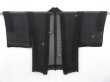 Photo1: 3710T04z200 Vintage Japanese Kimono Silk See through HAORI Flower Black (1)