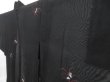 Photo2: 3710T04z200 Vintage Japanese Kimono Silk See through HAORI Flower Black (2)