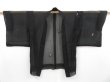 Photo5: 3710T04z200 Vintage Japanese Kimono Silk See through HAORI Flower Black (5)