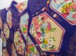 Photo2: 3711T06z400 Antique Japanese Kimono Silk HAORI Flowers Purple (2)