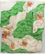 Photo1: 3716T01z1240 Vintage Japanese Kimono Silk FURISODE Shell box Light green (1)