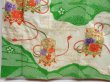 Photo6: 3716T01z1240 Vintage Japanese Kimono Silk FURISODE Shell box Light green (6)