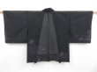 Photo1: 3716T04z220 Vintage Japanese Kimono Silk See through HAORI Flower Black (1)