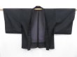 Photo5: 3716T04z220 Vintage Japanese Kimono Silk See through HAORI Flower Black (5)