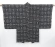 Photo3: 3716T07z510 Vintage Japanese Kimono Silk HAORI Flower Black (3)