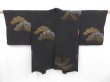 Photo2: 3722T11z590 Vintage Japanese Kimono Silk HAORI Pine Black (2)