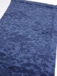 Photo3: 4L01z70  Japanese Kimono Crepe Silk  FABRIC Flowers Indigo 40.9x14.4 (3)