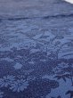 Photo4: 4L01z70  Japanese Kimono Crepe Silk  FABRIC Flowers Indigo 40.9x14.4 (4)