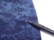 Photo7: 4L01z70  Japanese Kimono Crepe Silk  FABRIC Flowers Indigo 40.9x14.4 (7)