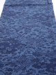 Photo1: 4L02z60  Japanese Kimono Crepe Silk  FABRIC Flowers Indigo 40.2x14.2 (1)