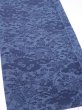 Photo2: 4L03z110  Japanese Kimono Crepe Silk  FABRIC Flowers Indigo 64.6x13.8 (2)