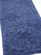 Photo2: 4L04z100  Japanese Kimono Crepe Silk  FABRIC Flowers Indigo 64.6x13.8 (2)