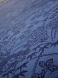 Photo4: 4L04z100  Japanese Kimono Crepe Silk  FABRIC Flowers Indigo 64.6x13.8 (4)